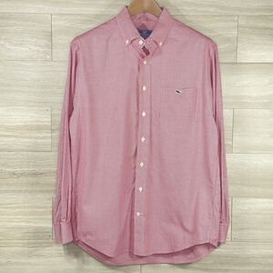 Vineyard Vines Shirt Men M Red White Houndstooth Classic Tucker Button Up Preppy